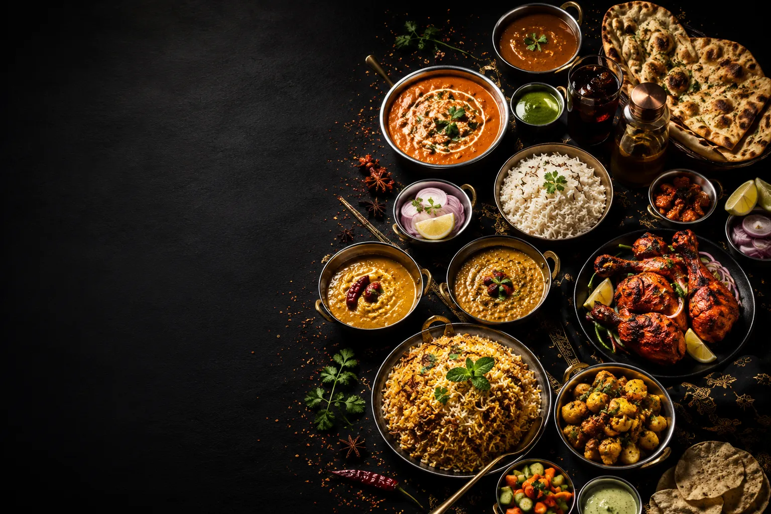 Traditional North Indian dishes at New Asian Village restaurant in Edmonton